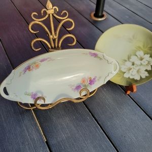 Vintage Bohemia Czechoslovakia Dish &     RS Germany Saucer ~ VGUC